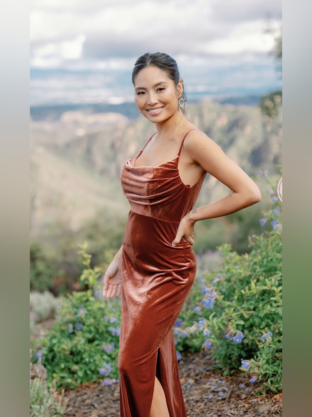 NWT Revelry Skye size 8 terracotta velvet midi bridesmaid dress formal fall